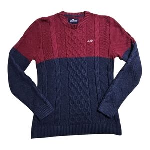 Hollister Y2K Cable Knit Crew Neck Preppy Sweater Men’s Medium